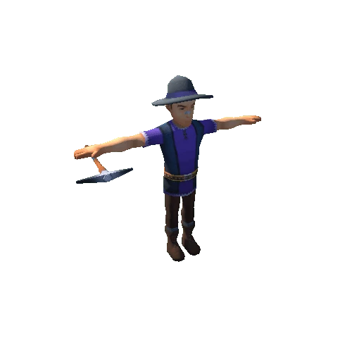 Male Peasant 04D-Pickaxe